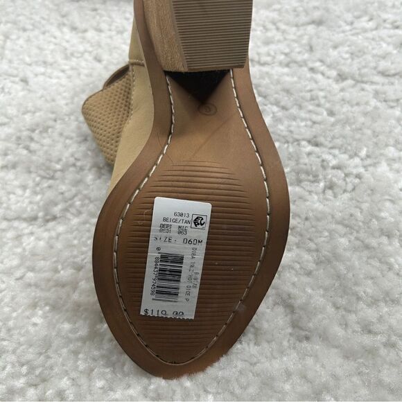 Diba True Hot Dice Tan Peep Toe Ankle Bootie Heel NEW - Picture 5 of 8